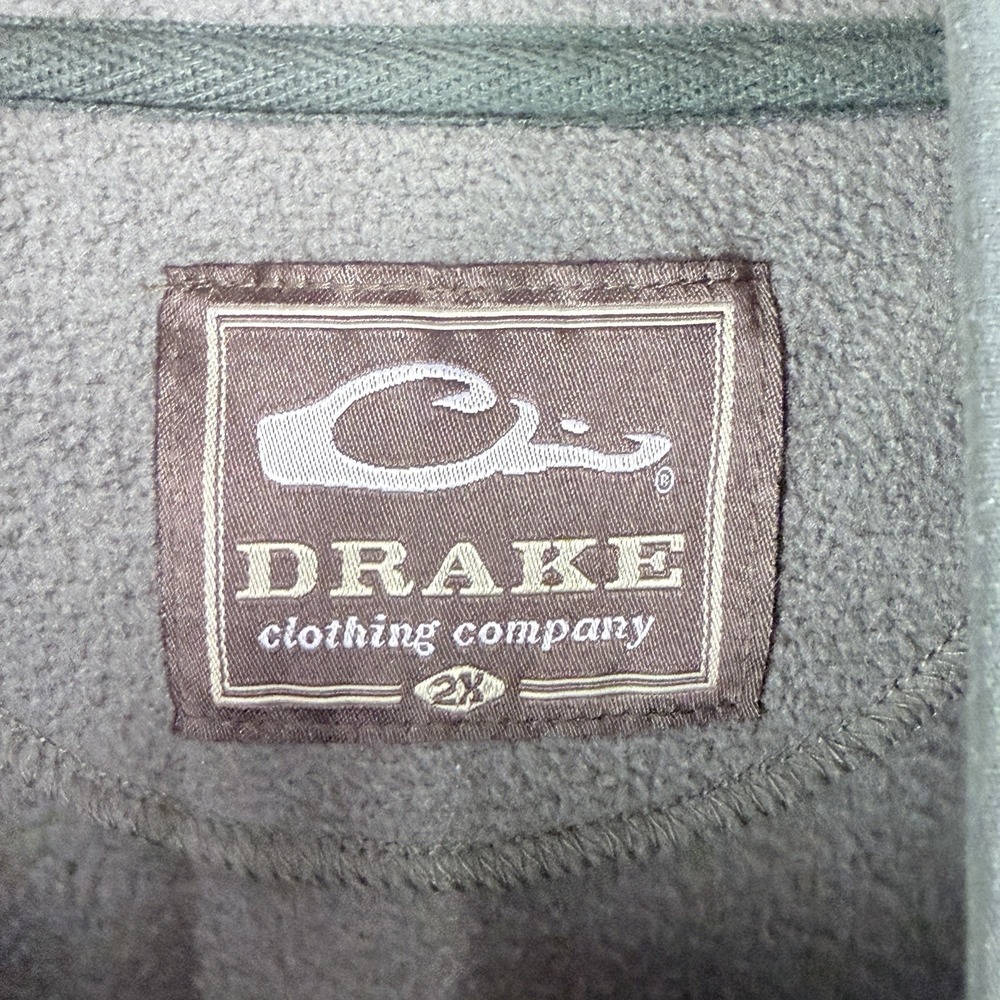 Drake‎ Waterfowl Systems Vest Fleece Full Zip Outdoors Green Mock Men's 2XL XXL - Picture 6 of 10